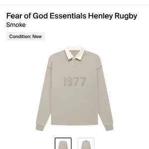 Fear of God Essentials Henley Rugby - smoke